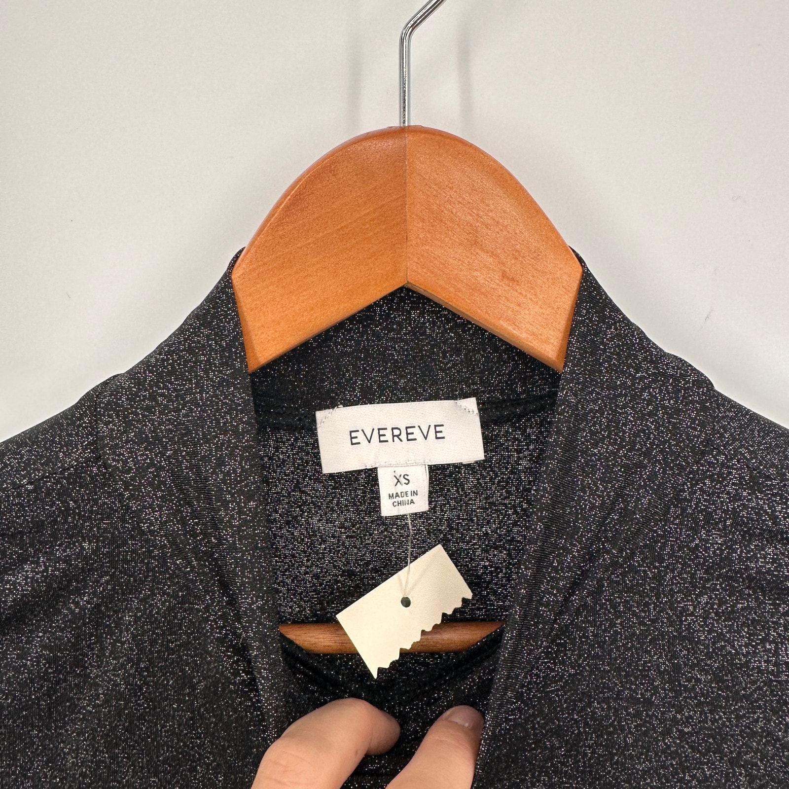Evereve Nwt Metallic Gray Robbie Lurex Turtleneck Blouse // Xs — image 7 of 8